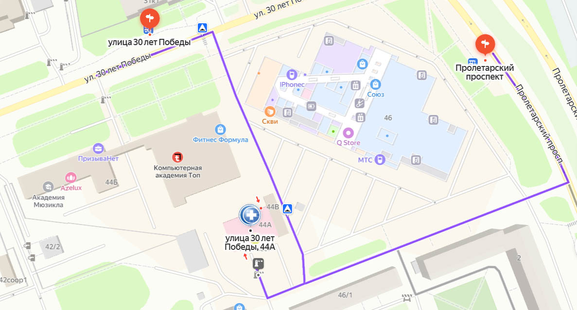 Схема проезда в ПрофЭнергоМед, Сургут